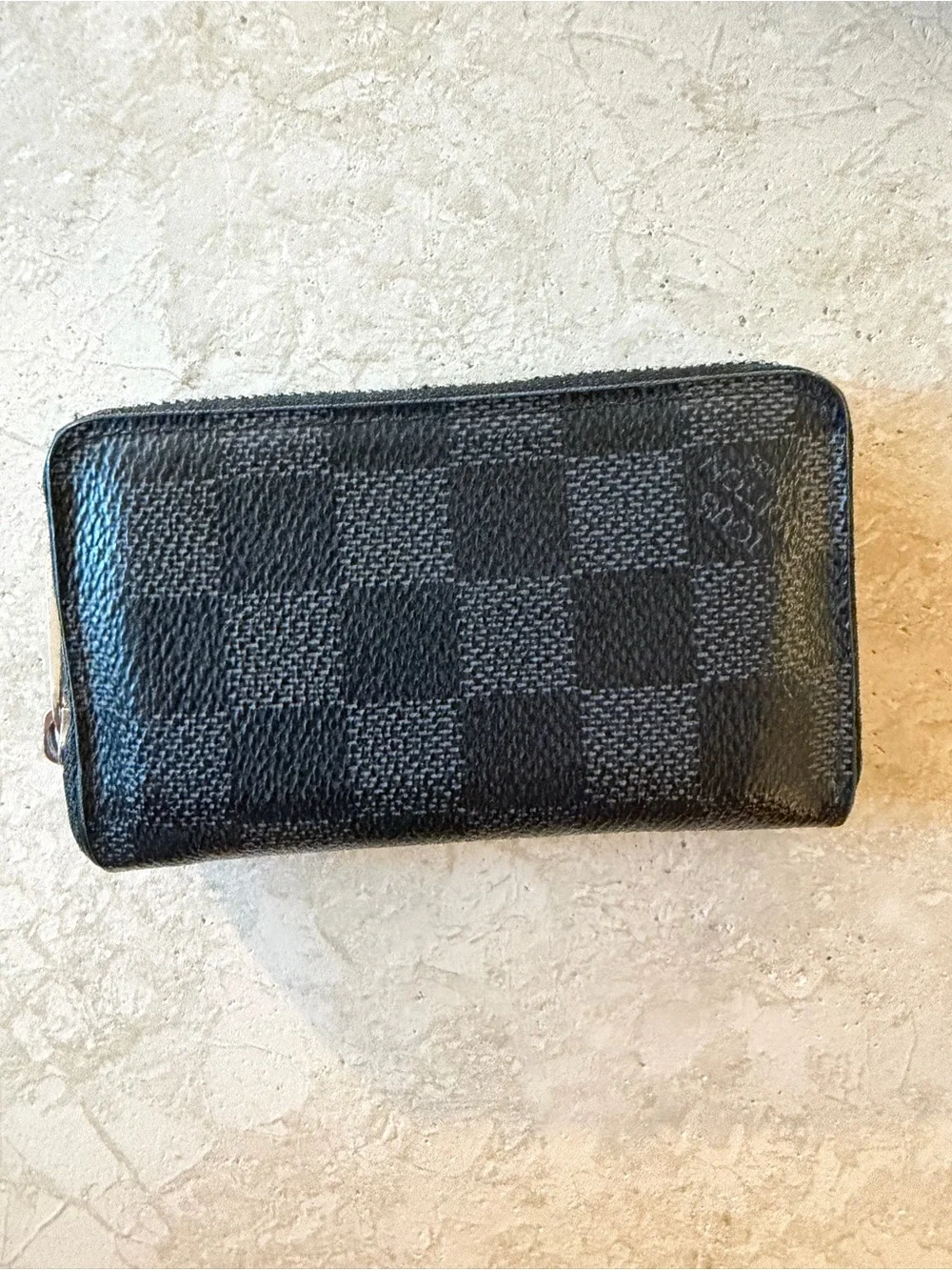 Louis Vuitton Damier Graphite Zippy Coin Purse Black Gray Wallet with Box